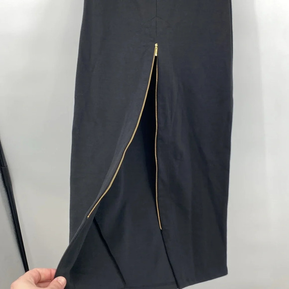 Matthildur Zip Up Strapless Tube Midi Skirt Womens Size Large Black High Rise - Picture 4 of 12